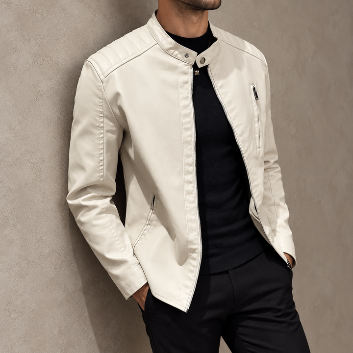 Zhurmecald Quilted-Shoulder Leather Jacket product image 10