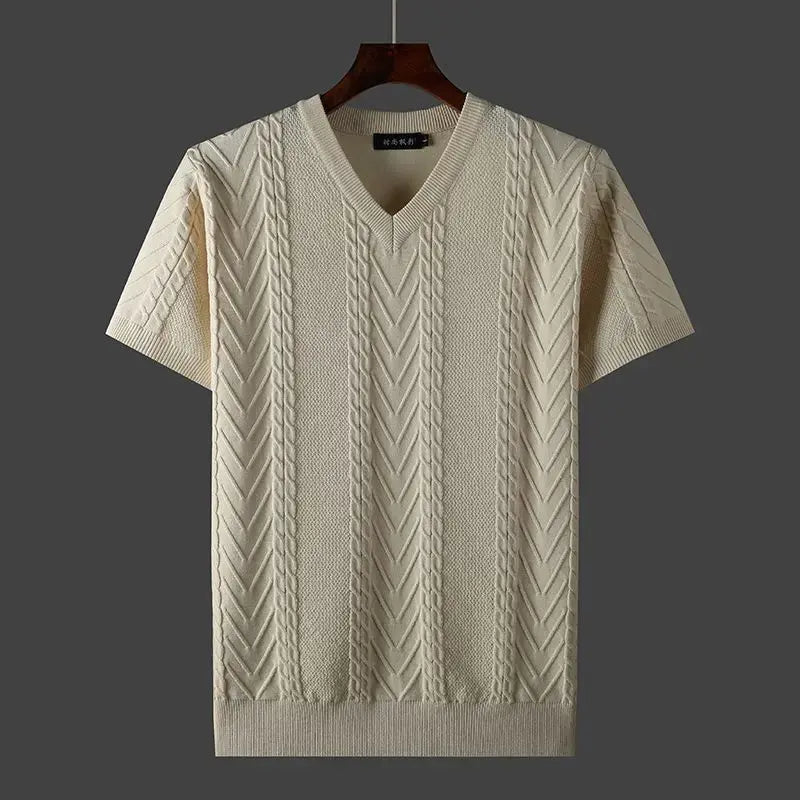 Zigline - V - Neck Sweater Shirt (Biege XS) - | Zavonix